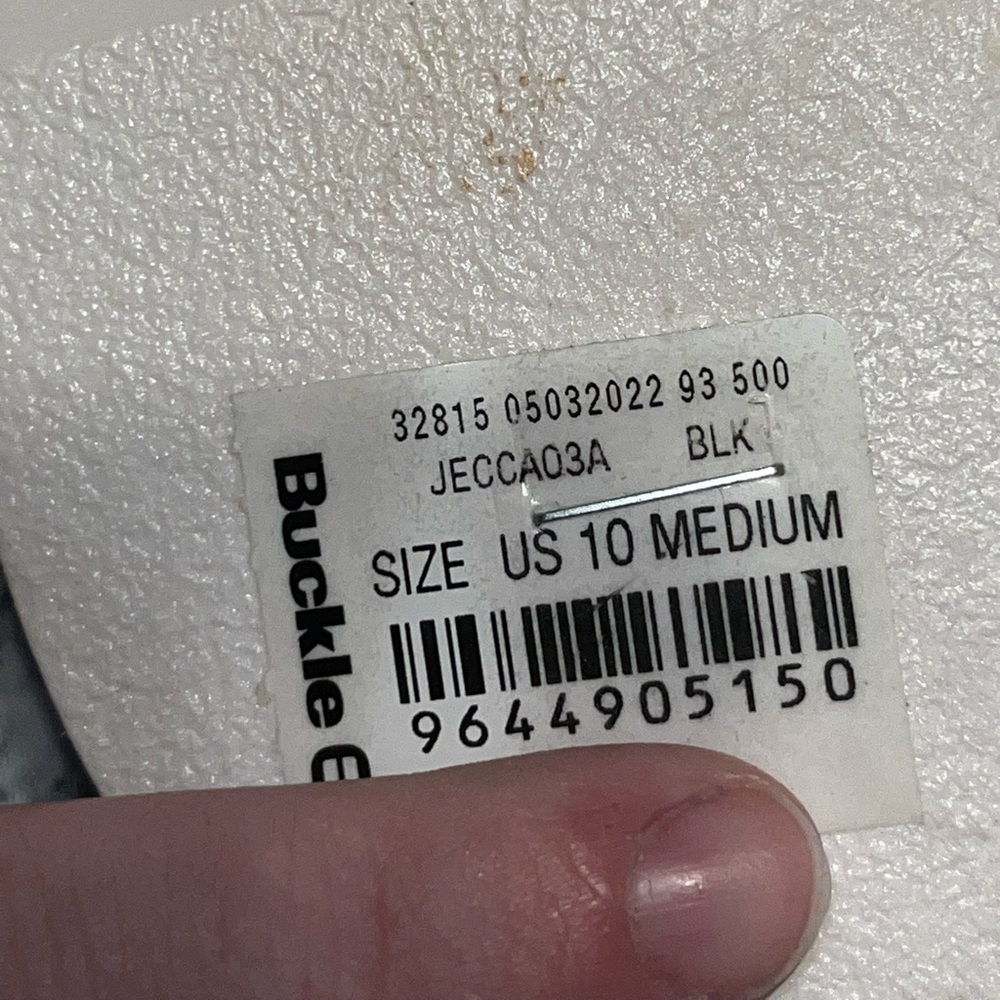 Tan and black sandals, size 10